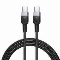 Silicone Cable USB-C to USB-C Hoco 3A 60W 1m X109 black