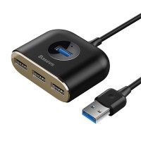 BASEUS 4-in-1 Hub from USB-A to USB3.0, 3xUSB2.0 Square Round black - CAHUB-AY01