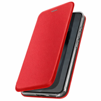 Flip Book Case Xiaomi Redmi Note 10 Pro Internal Magnet Stand Function Eco-leather Texture Microfiber Silicone Interior 360° Red