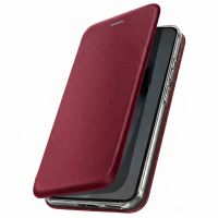 Flip Book Case Xiaomi Redmi Note 9T Internal Magnet Stand Function Eco-leather Texture Microfiber Silicone Interior 360° Bordeaux