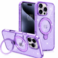 Θήκη Glitter Ring MagLine 1,5mm MobiCase για iPhone 17 Pro Max Λιλά