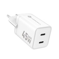 Forcell Phone charger F-Energy Mini GaN III 2 x USB C PD QC4.0 45W VT-36B white