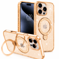 Θήκη Glitter Ring MagLine 1,5mm MobiCase για iPhone 17 Pro Max Χρυσή