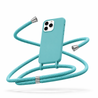Θήκη Σιλικόνης με κορδόνι για iPhone 17 Pro Τιρκουάζ Mobicase