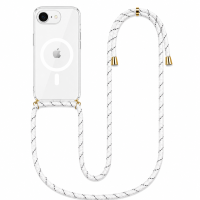 Θήκη Σιλικόνης με κορδόνι Λευκό  για iPhone 11 Pro Max Διάφανη MagLine