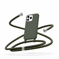 Θήκη Σιλικόνης με κορδόνι για iPhone 17 Pro Χακί Mobicase