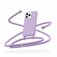 Θήκη Σιλικόνης με κορδόνι για iPhone 17 Pro Λιλά Mobicase