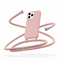 Θήκη Σιλικόνης με κορδόνι για iPhone 17 Pro Μπέζ Mobicase