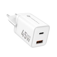 Forcell Phone charger F-Energy Mini GaN III USB C + USB A PD QC4.0 45W VT-36 white