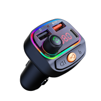 Osio OFT-4265BT Bluetooth FM Transmitter Αυτοκινήτου με 1?USB-A + 1?USB-C, Hands-Free & Φωτισμό 7 Χρωμάτων (Μαύρο)