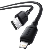 BASEUS Cable USB-A - Lightning, 1m, 2.4A, Silky Series /black/ - P10377702113-00