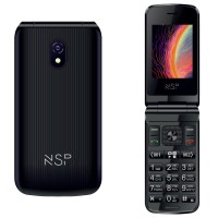 NSP 2600DS (Ελληνικό Μενού) Μαύρο κινητό τηλέφωνο Flip 2G με πλήκτρα, Dual SIM, Camera, Bluetooth, USB, micro-SD, FM, 2.4”