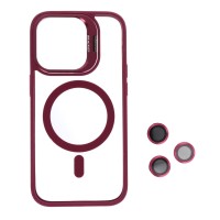 Mag Case Θήκη Σιλικόνης για iPhone 16 Plus με Προστασία Κάμερας Kickstand – Bordeaux Open Ring