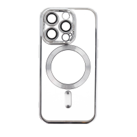 Mag Case Metal Θήκη για iPhone 15 Pro με Προστασία Κάμερας – Silver Open Ring