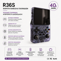 R36s Retro Handheld Game Console 3.5 Inch Ips Screen 95000 Games Purple 512g 95000 Games