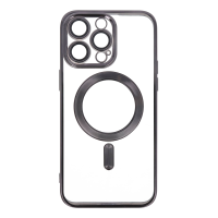 Mag Case Metal Θήκη για iPhone 15 Pro με Προστασία Κάμερας – Black Open Ring