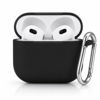 Θήκη Σιλικόνης με καραμπίνερ για AirPods 3 Μαύρο