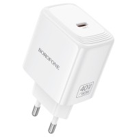 Borofone BN33 Fuente GaN Typ C - QC3.0 PD 40W white