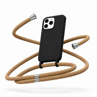 Θήκη Σιλικόνης με Μπεζ Κορδόνι για Apple iPhone 7/8/SE Mobicase – Μαύρο