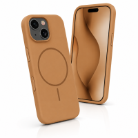 Silicone Thin Mag case for iPhone 16 Pro 6,3" caramel