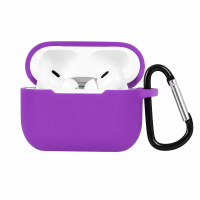Θήκη Σιλικόνης με καραμπίνερ για AirPods Pro / Pro 2 Μωβ