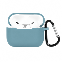 Θήκη Σιλικόνης με καραμπίνερ για AirPods Pro / Pro 2 Γκρι-Μπλε