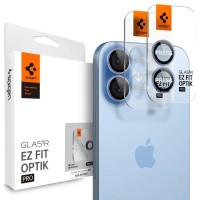 Spigen Optik Pro EZ Fit Προστασία Κάμερας Tempered Glass Μαύρο για το Apple iPhone 16 Pro , iPhone 16 Pro Max 2Τεμάχια - Silver