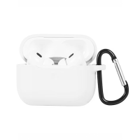 Θήκη Σιλικόνης με καραμπίνερ για AirPods Pro / Pro 2 Λευκό