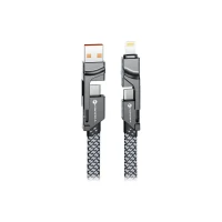 Forcell Cable 4in1 USB C / USB A to USB C / Lightning F-Energy QC PD 3A 60W 1 m C241 chrome