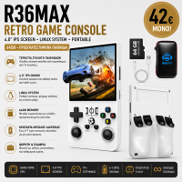 R36MAX Retro Game Console  64GB 4.0 Inch IPS Screen for Linux System Portable Handheld Video PlayerPreloaded Games A