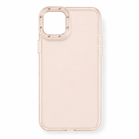Διάφανη Θήκη Σιλικόνης για Apple iPhone 13 Pro με Ενισχυμένο Πλάισιο Κάμερας και Στρας – Ανοιχτό Ροζ