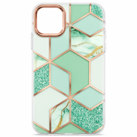 Θήκη Διαφανές Σιλικόνης MobiCase για Apple iPhone 11 με Design Μάρμαρο – Τιρκουάζ