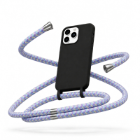 Θήκη Σιλικόνης με Πολύχρωμο Κορδόνι για Samsung Galaxy A15 Mobicase – Μαύρο