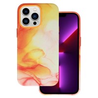 Θήκη Leather για Apple iPhone 12 Pro Max – Πορτοκαλί Μοτίβο