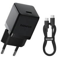 BASEUS 220V 30W, USB-C + καλώδιο Type-C – Type-C, Palm fast /black/ – P10111605113-01