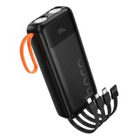 HOCO Power Bank 20000 mAh + 4 Built-in cables: L+C+M+USB-?, Spirit /black/ - J151A