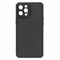 Θήκη Σιλικόνης Soft Touch με Μεταλλική Υφή για Apple iPhone 14 Pro - Μαύρο