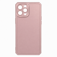 Θήκη Σιλικόνης Soft Touch με Μεταλλική Υφή για Apple iPhone 12 Pro Max  - Ροζ