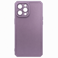 Θήκη Σιλικόνης Soft Touch με Μεταλλική Υφή για Apple iPhone 12 Pro Max  - Μωβ