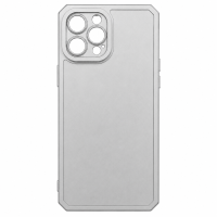 Θήκη Σιλικόνης Soft Touch με Μεταλλική Υφή για Apple iPhone 12 Pro Max  - Ασημί