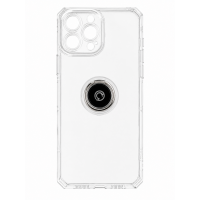Διάφανη Θήκη Σιλικόνης για Apple iPhone 13 Pro Max με Περιστρεφόμενο Kickstand Ring & Ενισχυμένες Γωνίες