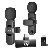 XO Microphones, Type-C/Lightning, Noice-cancelling, WIreless /black/ - MC14 Dual