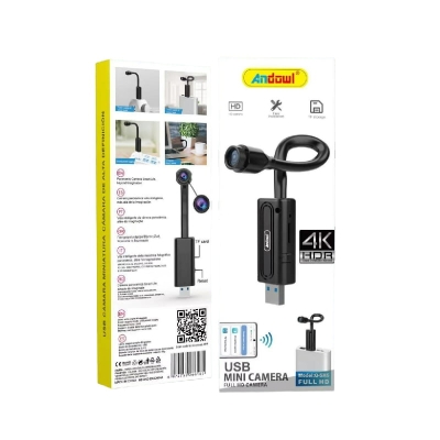 Andowl Mini USB Κάμερα Q-SX6 Full HD 4K με υποδοχή Micro Sd - USB Mini Camera