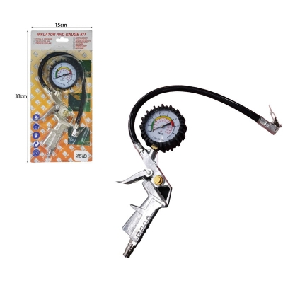 Πιστόλι αέρος ελαστικών με μανόμετρο - Inflator and gauge kit