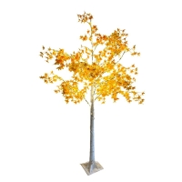 Led Φωτιζόμενο Δέντρο Λευκό με Πορτοκαλί Φύλλα 180cm - Led Orange Tree