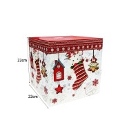 Χριστουγεννιάτικο πλαστικό κουτί 22x22x22cm 12 τεμάχια - Christmas plastic box