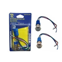 LED Φωτιζόμενος Διακόπτης Χωνευτός - Μπουτόν On/Off Ανοξείδωτος 12-24V