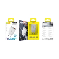 Andowl Γρήγορος φορτιστής κινητού με καλώδιο 65W με Διπλή USB-C & USB-A Q-CD50 -Mobile charger Q-CD50