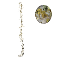 Χριστουγεννιάτικη Φωτιζόμενη Χρυσή Γιρλάντα με Φύλλα και Πέρλες 120cm - Christmas Lighted Garland with Leaves and Pearls