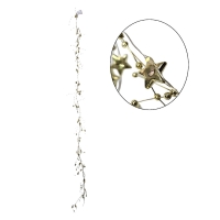 Χριστουγεννιάτικη Φωτιζόμενη Χρυσή Γιρλάντα με Αστέρια και Πέρλες 120cm - Christmas Lighted Garland with Stars and Pearls